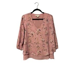 LC Lauren Conrad Pullover Blouse With Lace Back Panel Size L Lavender Purple